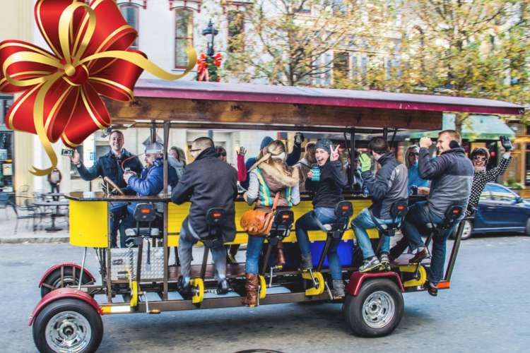 A group bicycle is an awesome 50th birthday party idea.