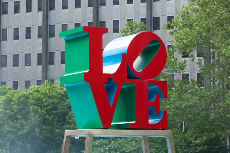 pose in front of the philadelphia love sculpture for a classic thing to do in philadelphia