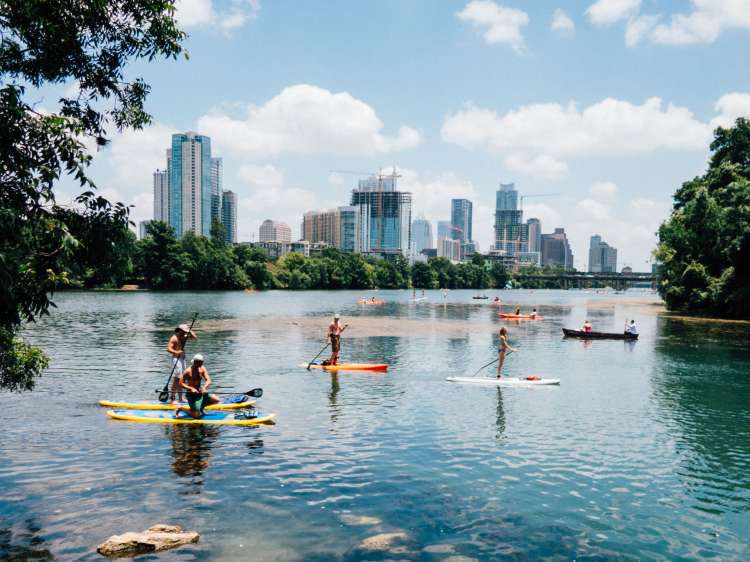 visit lady bird lake for fun team building activities in austin