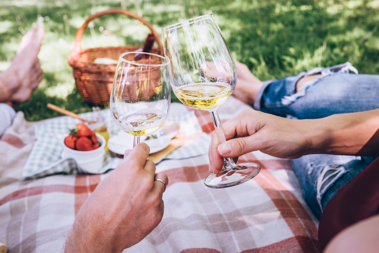 couple enjoying a picnic on a summer day