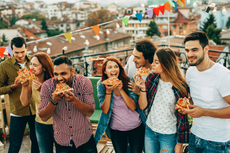 a classic pizza party is a great engagement party idea