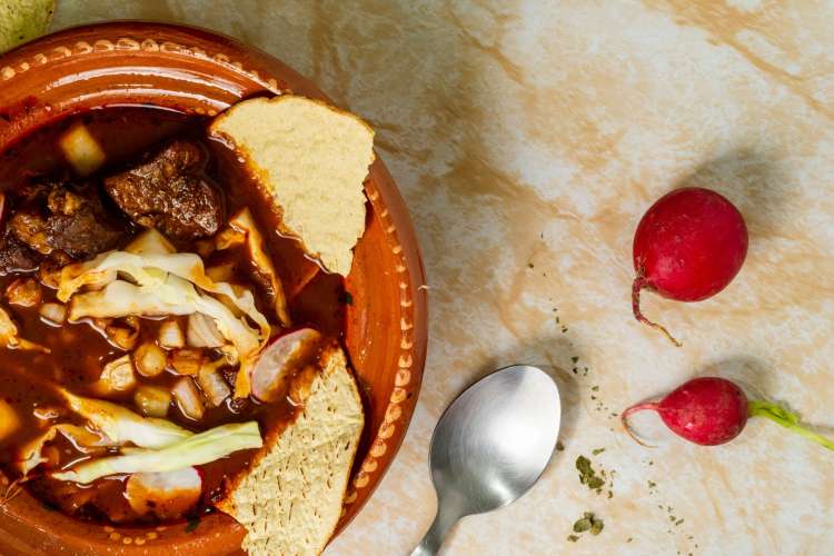 red pozole is a classic day of the dead food