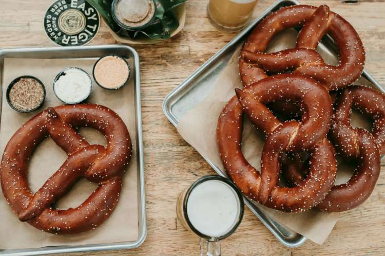 a bavarian pretzel at easy tiger is a must-try austin food