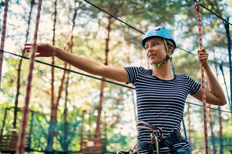 an aerial obstacle course is a fun date idea in dallas