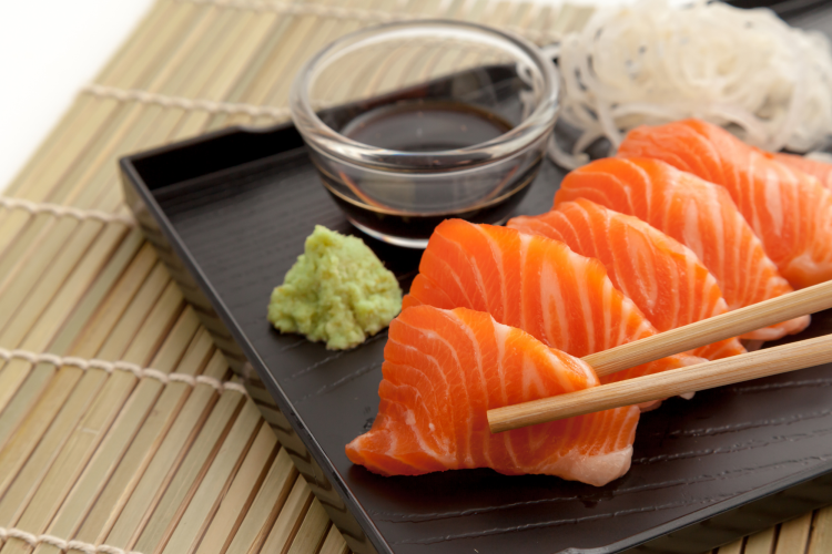 salmon sashimi