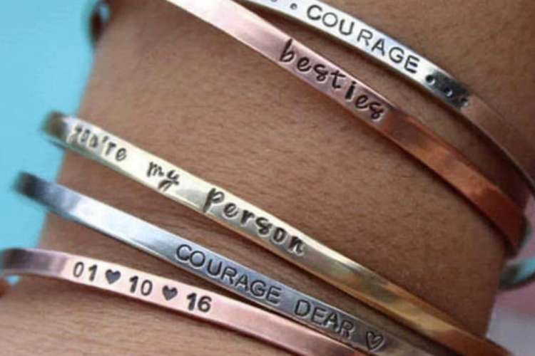 engraved custom quote bracelet