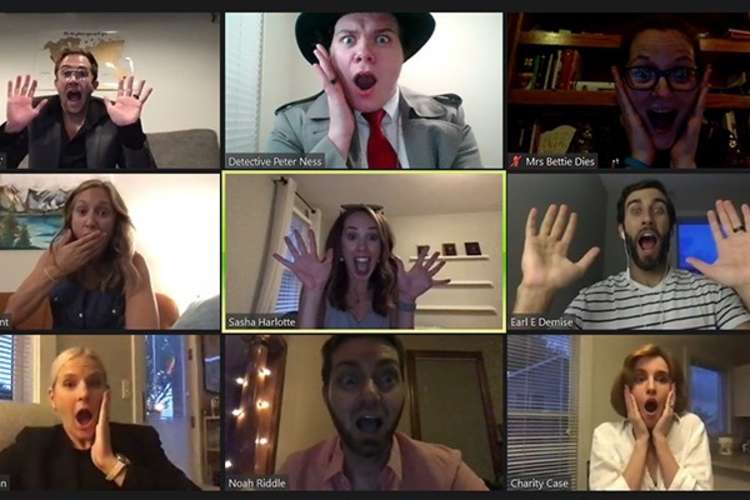 a murder mystery game is a fun virtual holiday party idea