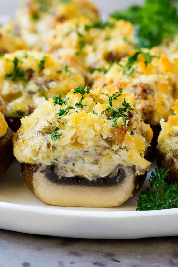 sausage stuffed mushrooms from dinner at the zoo