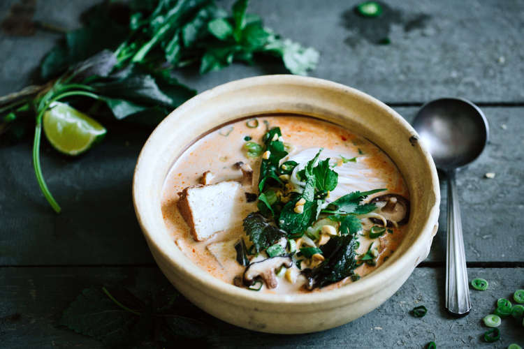 thai coconut soup is a comforting winter recipe