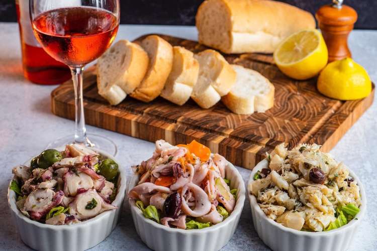 seafood salad trio from the daily catch in boston