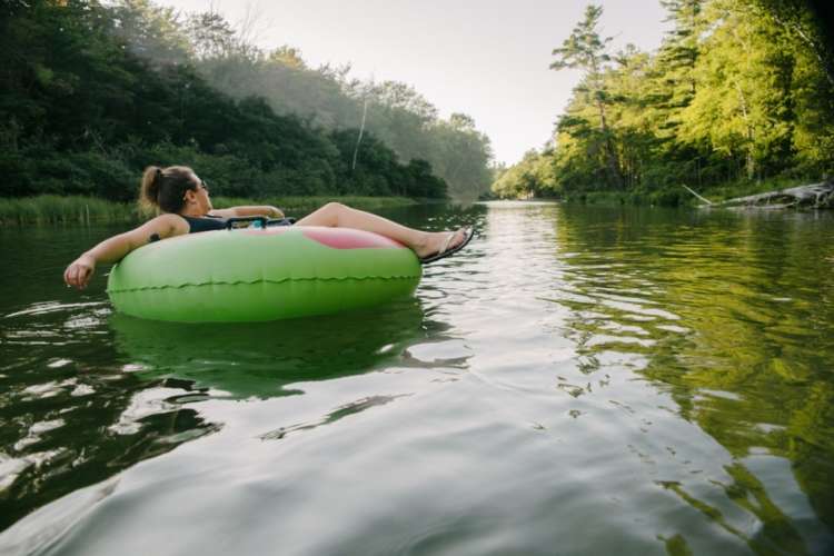 tubing on the platte river is a fun date idea in denver