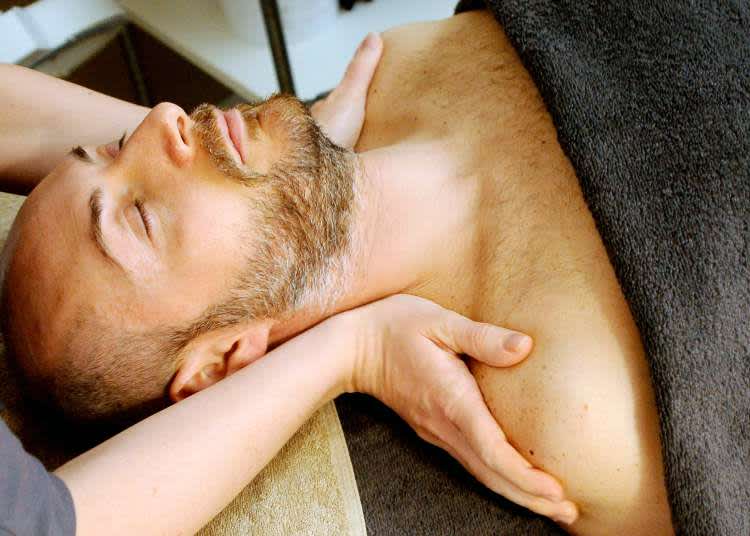 man getting a massage at a spa