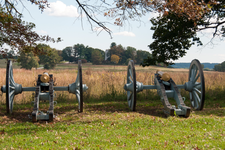 old cannons in valley forget national historic park