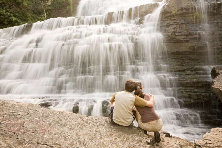 Viewing a waterfall together is a great alphabet date idea for w.