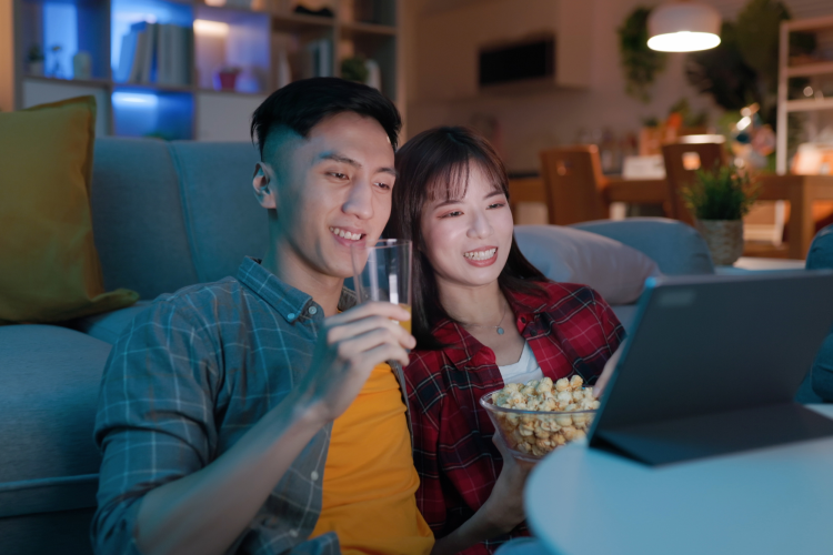 couple watching a movie together