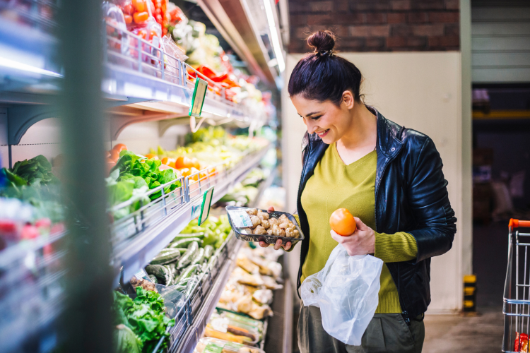 woman shopping for produce