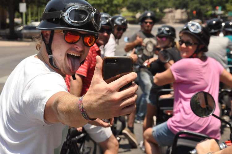 take a your biker gang tour for fun team building activities in austin