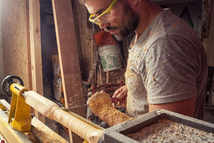 man in woodworking class 40th birthday party idea