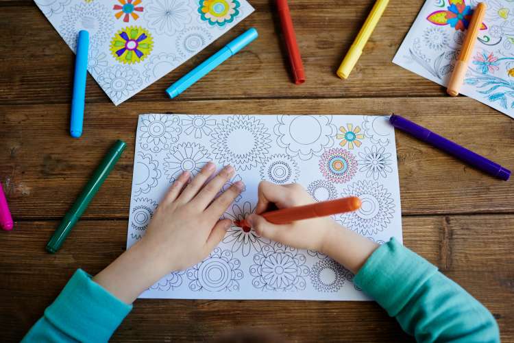 coloring virtual birthday party idea