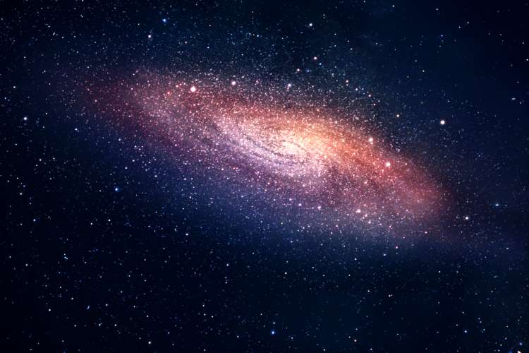 galaxy painting idea with stars and pink milky way