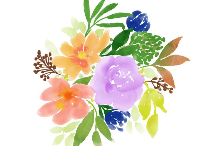 mixed bouquet watercolor
