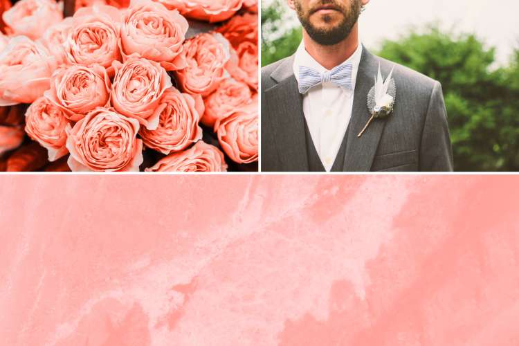 Coral & Slate Grey is a classic spring wedding idea.