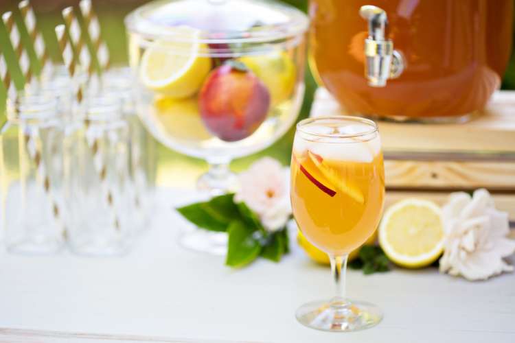 orange summer cocktail display