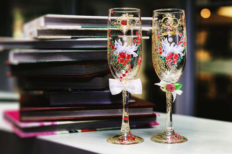 Handpainted Wine Goblets Set of Two Butterflies Flowers Painted Wine Glasses  Vintage Butterfly Wine Glasses Pretty Wine Glasses With Flowers -   Canada