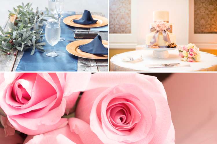 People love this Navy & Dusty Rose spring wedding color combination.