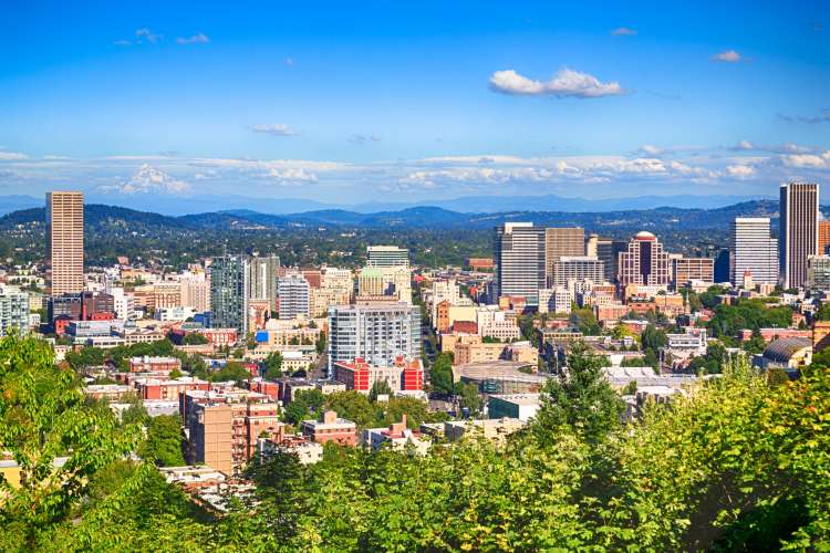 Portland city skyline during the day