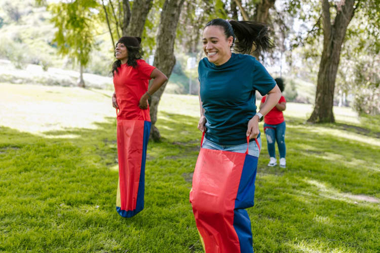 Try an old-fashioned sack race to build bonds between your sports team