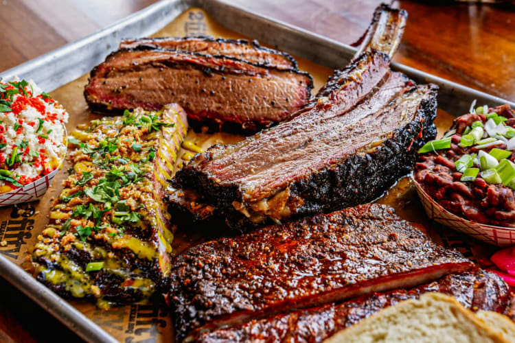 Variety of meats and meat-based meals from the D.C. restaurant 2Fifty Texas BBQ