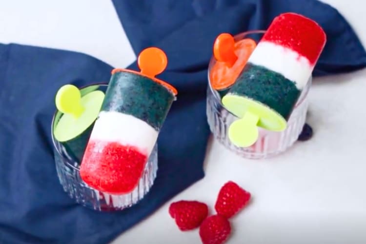 Red, white and blue popsicles are an ideal 4th of July party food