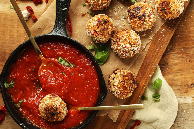 sun-dried tomato and basil arancini are a lighter take on the classic italian appetizer