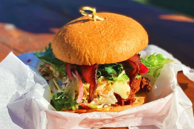 Chicken and bacon burger from Adam’s Grub Truck