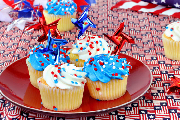 red, white and blue food for a cookout