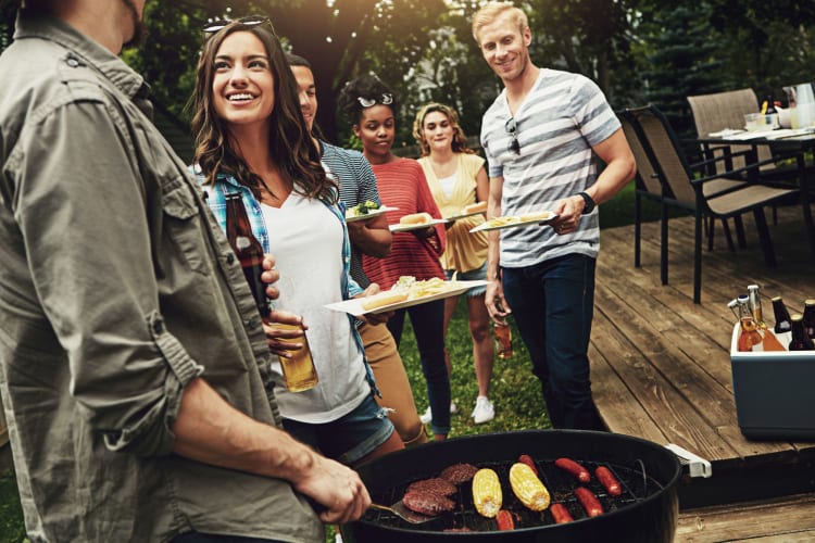 people enjoying a cookout