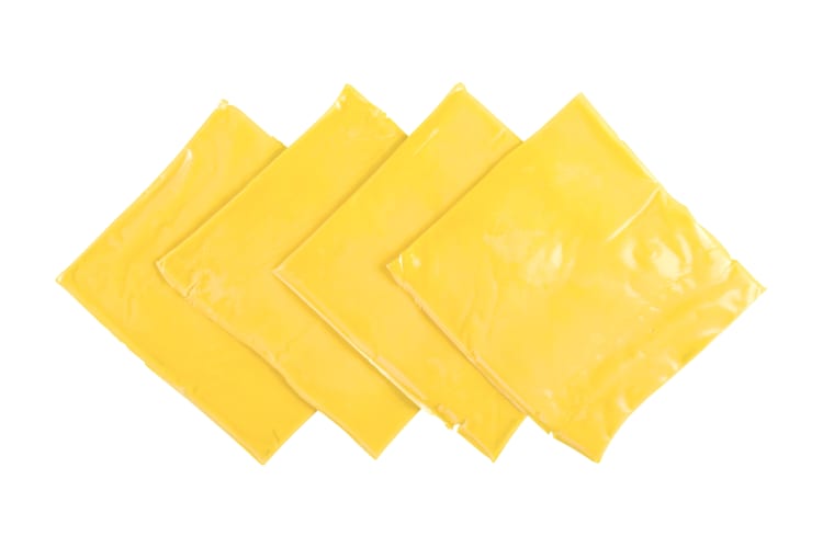 Four slices of American cheese
