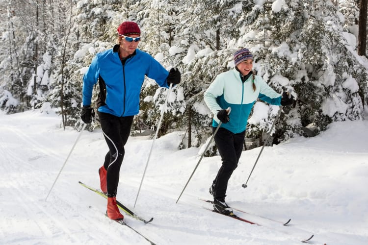 Cross-country skiing is a fun Ann Arbor date idea in winter