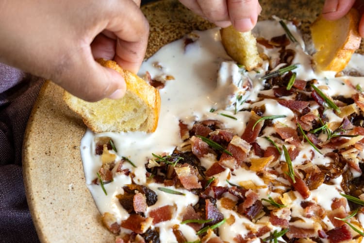 Bacon, date and feta dip is a great holiday appetizer