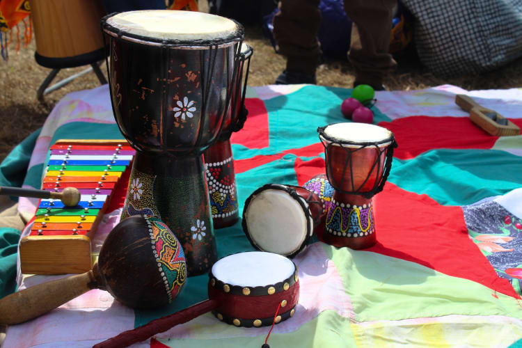 Going to a drum circle is one of the unique Asheville date ideas