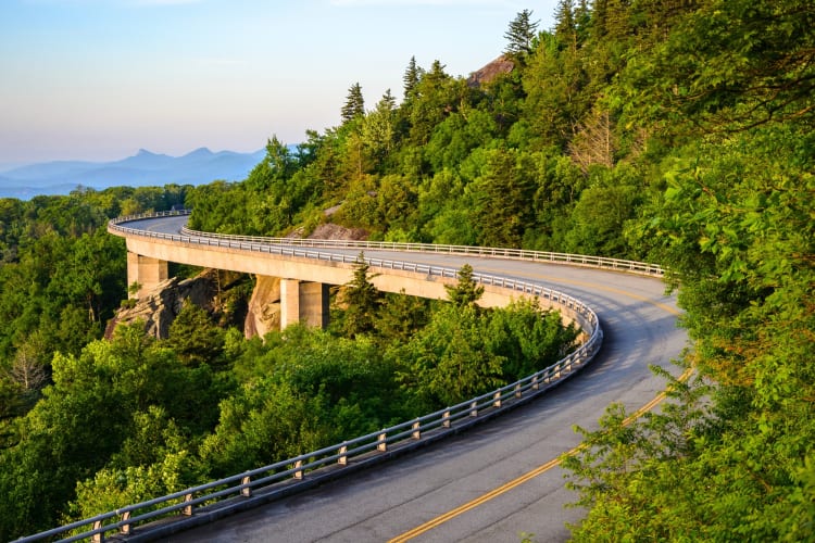 Driving on the Blue Ridge Parkway is one of the romantic Asheville date ideas