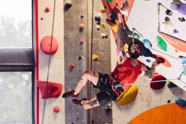 Rock climbing is one of many fun Asheville date ideas