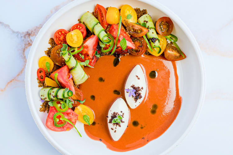 A tomato salad dish