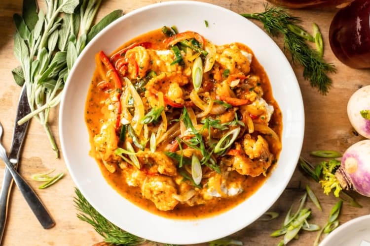 Shrimp and grits is a comforting Atlanta food
