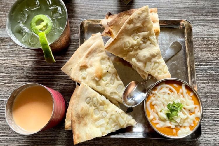 Tikka con queso is a great choice at this Indian restaurant in Austin. 