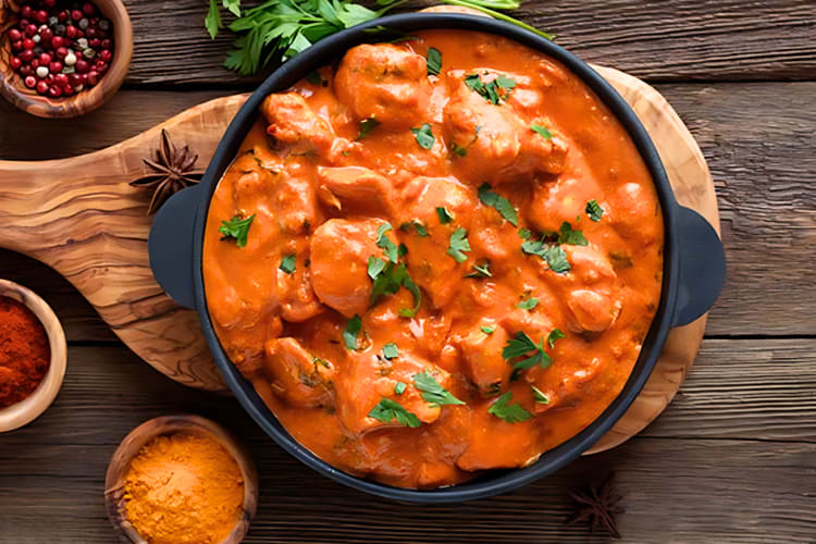 Get a classic chicken tikka masala at this Indian restaurant in Boston. 