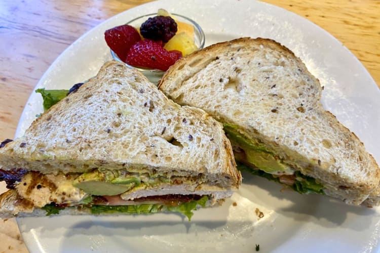 Try the Southwest chicken panini for breakfast in Minneapolis.