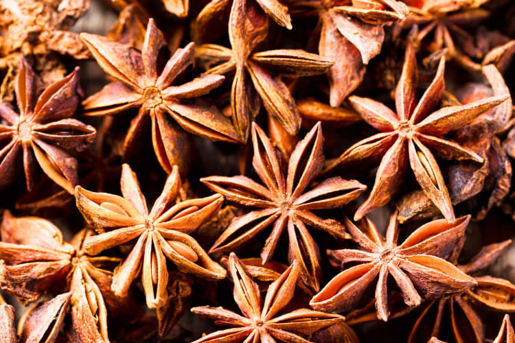 Star anise is one of the more unusual looking ingredients on our list of spices. 
