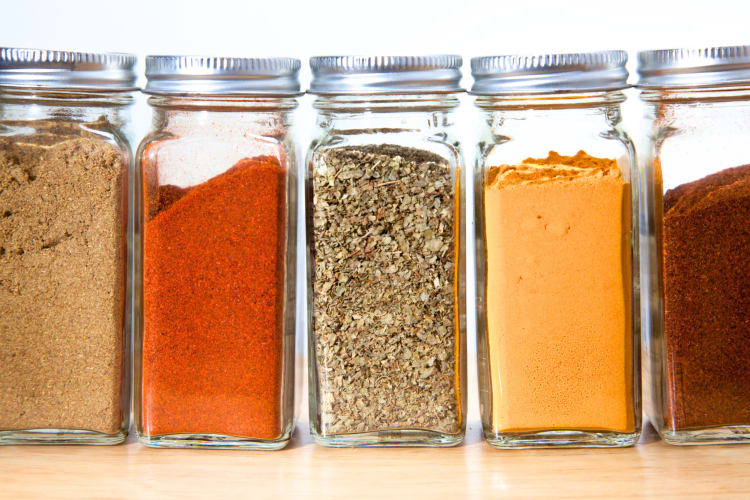 Most of the ingredients on this list of spices can be stored in regular glass or plastic bottles. 